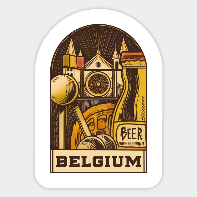 Belgium P R t shirt Sticker by LindenDesigns